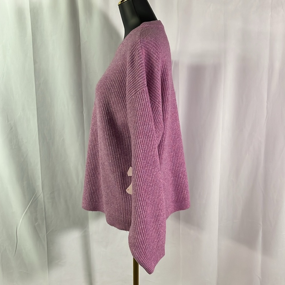 NWT A New Day Purple Embroiderd Ciao Ciao Long Sleeve Crewneck Sweater - Picture 3 of 16